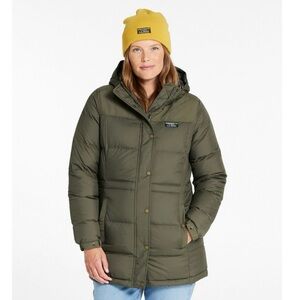 LL Bean green puffer coat